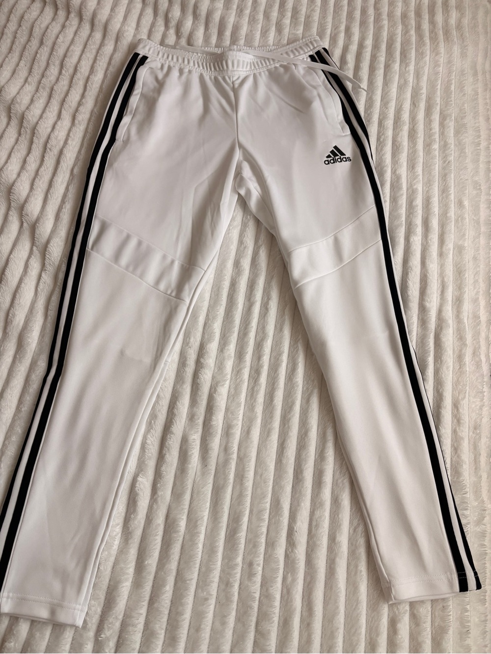 adidas White Joggers with Black Side Stripes
